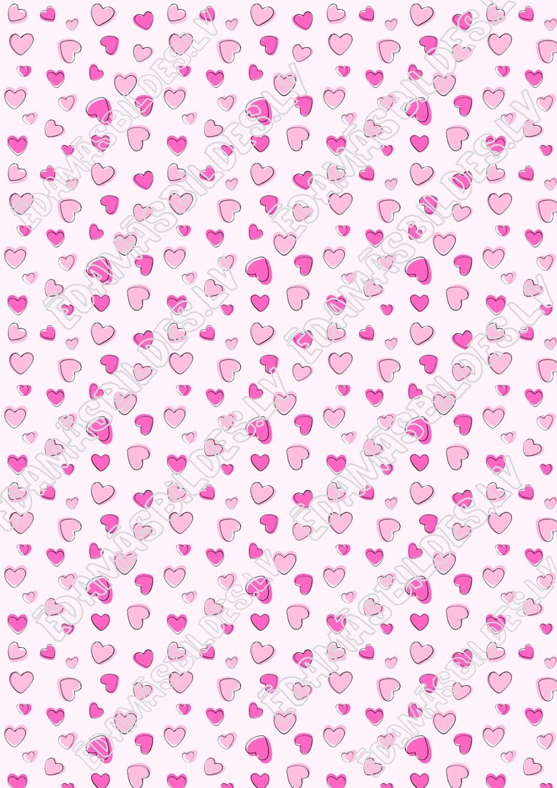 Chocolate Transfer Sheets "Pink hearts", ar apdruku